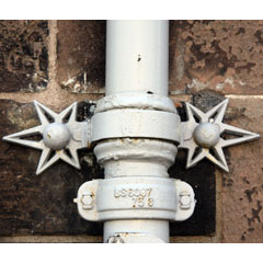 Star design on the brackets for a downpipe at the Royal Observatory