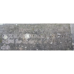 Inscription on the grave of Archibald Pitcairne.