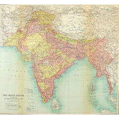 India map by John Bartholomew, Edinburgh publishers.