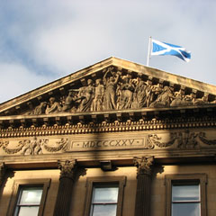 The old '10 Virgins' on the Standard Life Building in George Street, Edinburgh.
