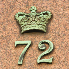 '72' cipher of the Seaforth Highlanders' in honour of Kenneth Mackenzie, comander at the time of the Edinburgh mutiny.