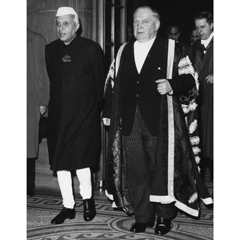 Pandit Nehru at his sister's honorary degree ceremony.