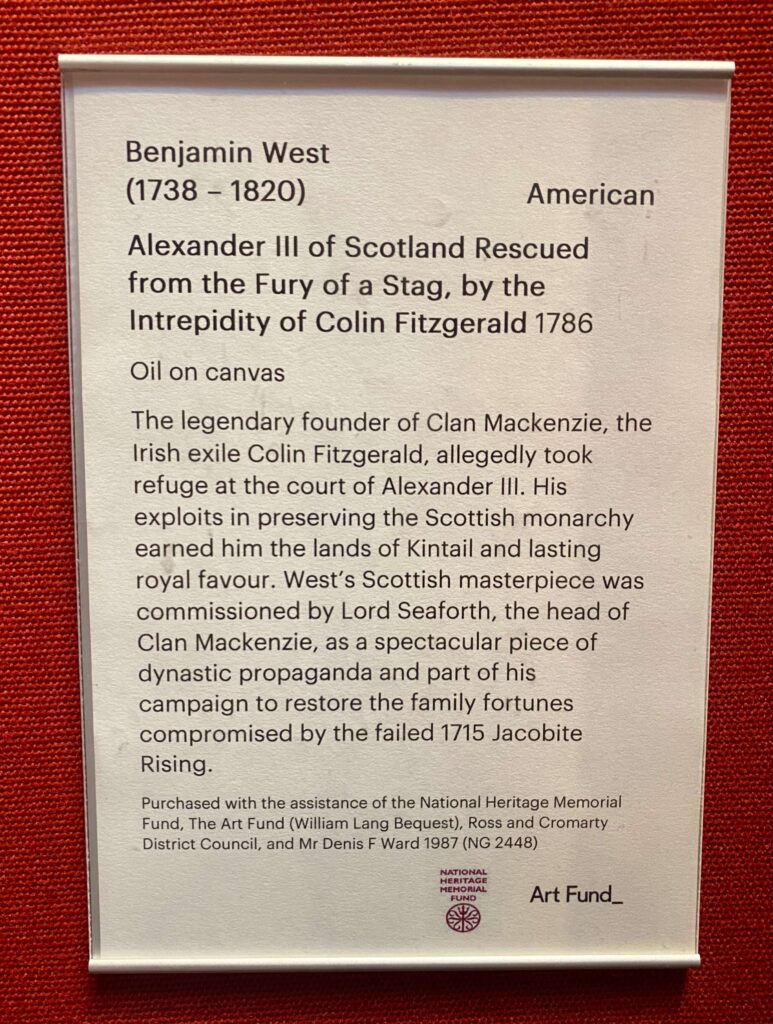 Small informational plaque with details on the American artist, Benjamin West.